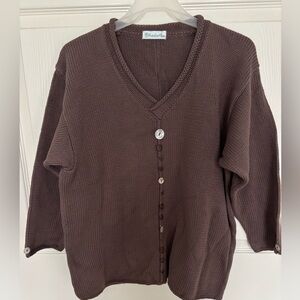 Lulu-B Chocolate Button-Up Cardigan